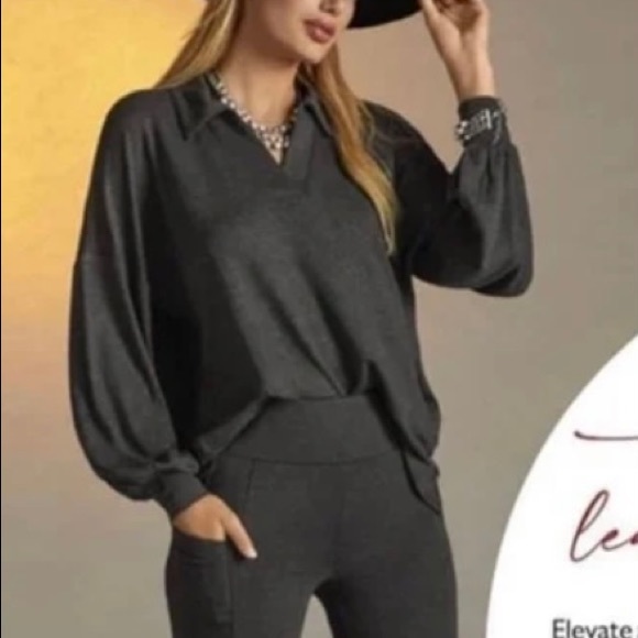 CAbi Charcoal Gray Women's Top - Picture 1 of 4